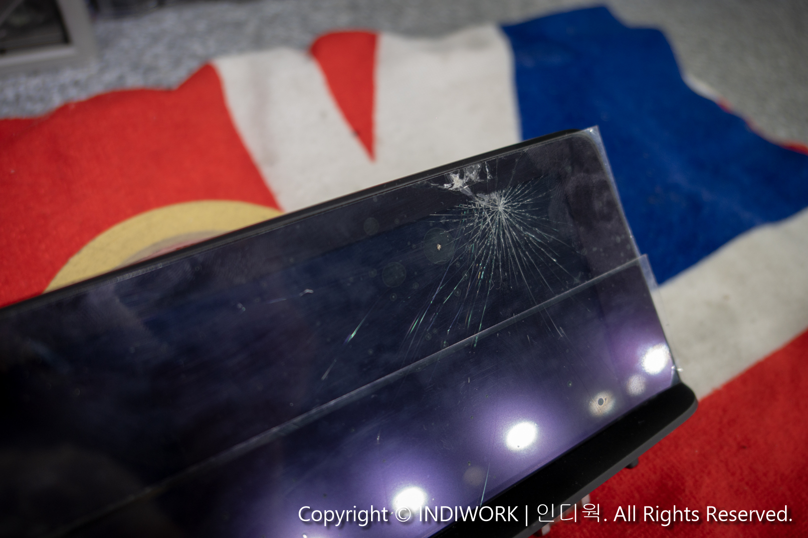 Repair to Broken Screen Glass 2016 BMW F30-Before