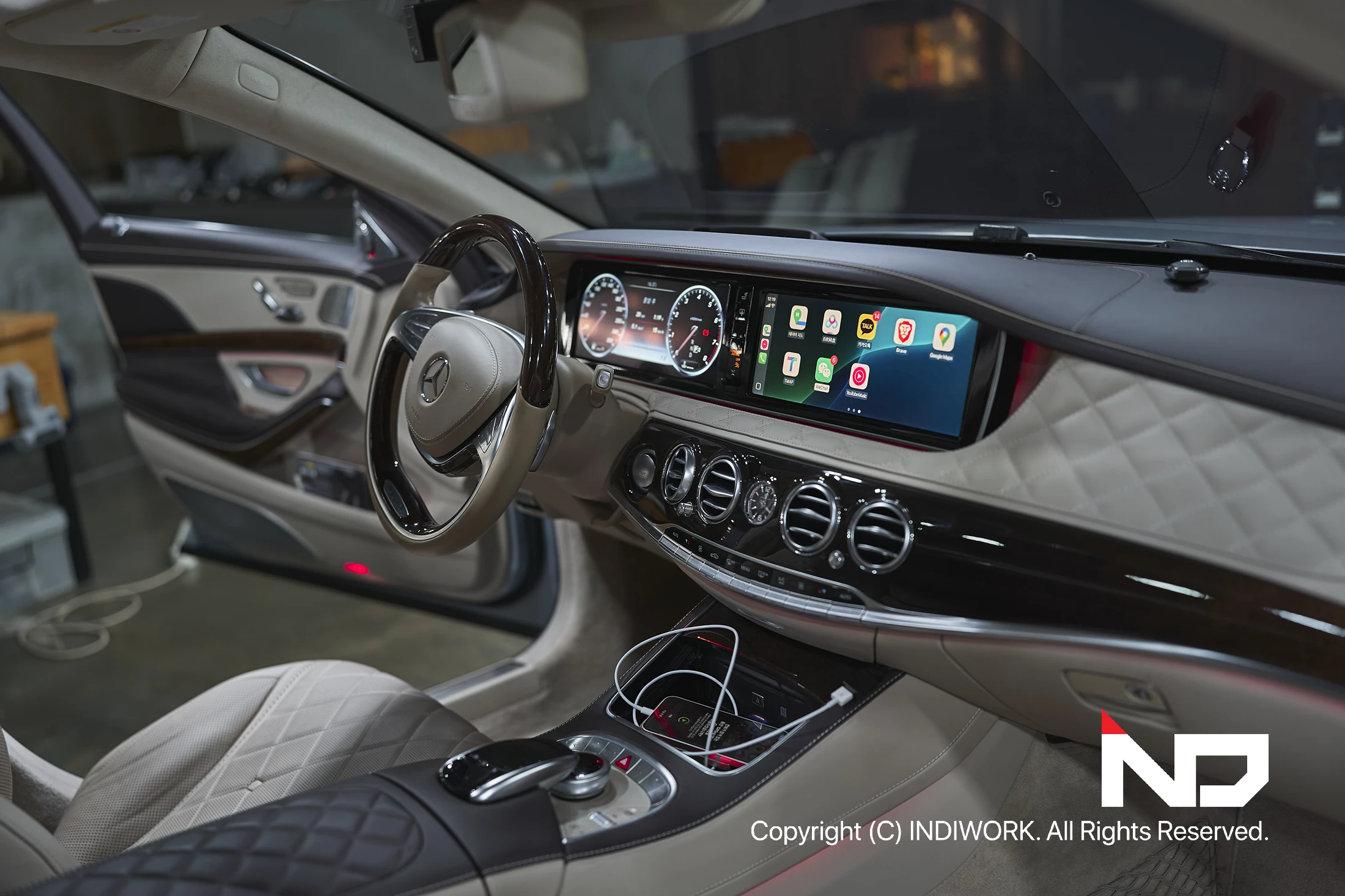 2016년식 W222 마이바흐 S600 카플레이 인터페이스 장착